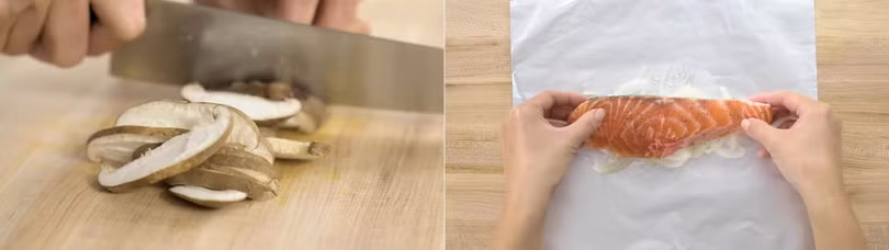 Cuối tuần, trổ tài với món cá hồi hấp nấm tuyệt ngon