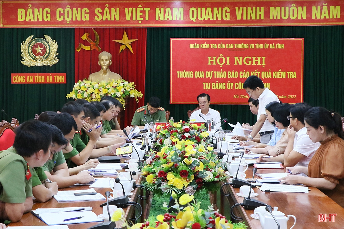 Thông qua dự thảo báo cáo kết quả kiểm tra đối với Đảng ủy Công an Hà Tĩnh