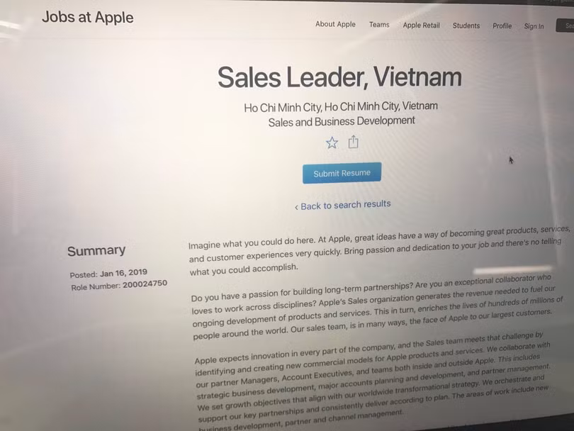 Dấu hiệu Apple sắp mở nhà máy iPhone ở Việt Nam