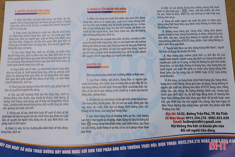 Phát 8.000 tờ rơi tuyên truyền bảo vệ quyền lợi người tiêu dùng tại Nghi Xuân