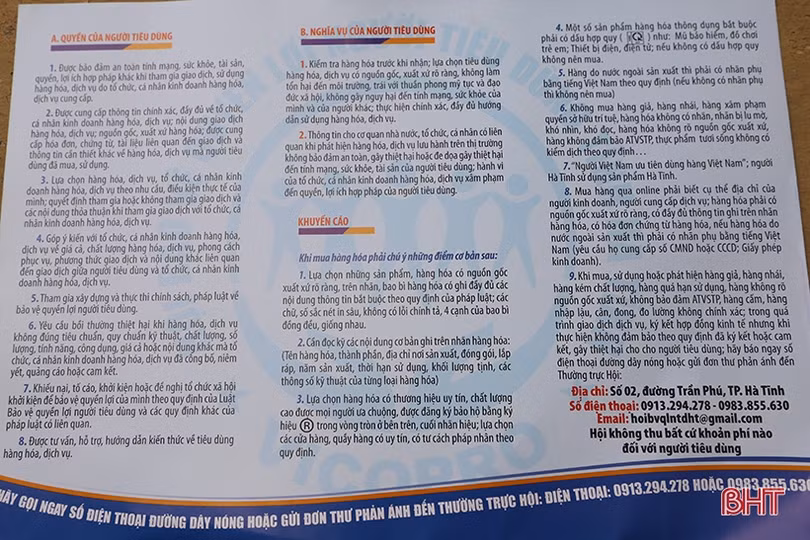 Phát 8.000 tờ rơi tuyên truyền bảo vệ quyền lợi người tiêu dùng tại Nghi Xuân
