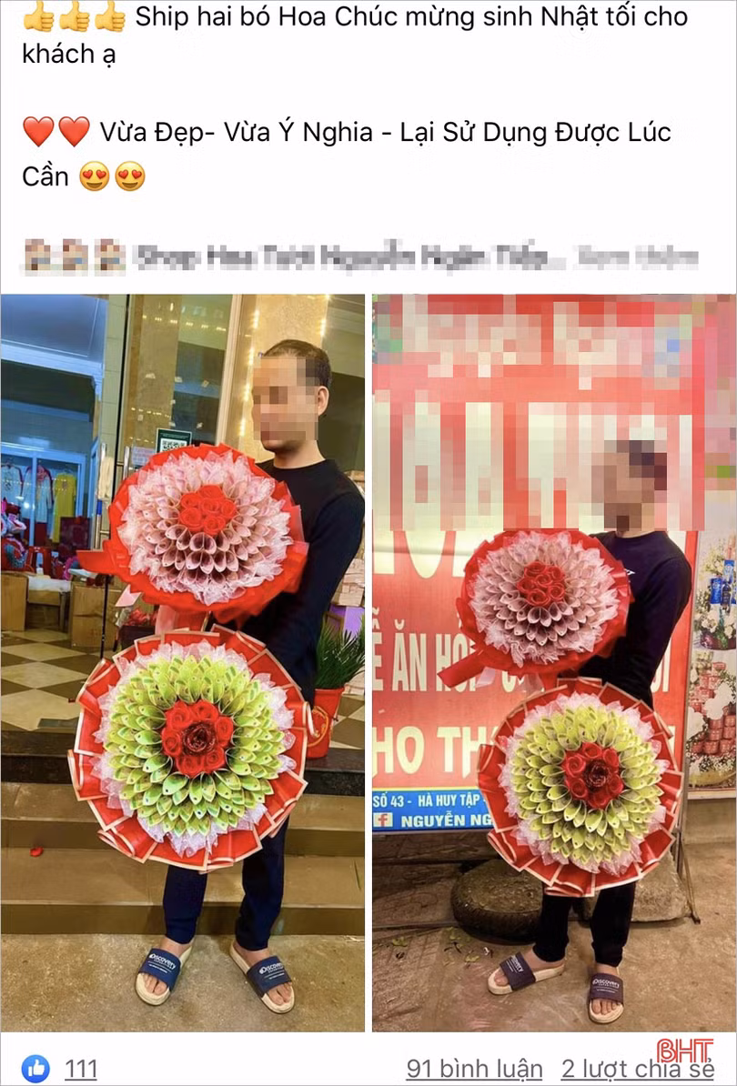 Cẩn trọng kẻo vi phạm pháp luật khi dùng tiền thật kết thành hoa!