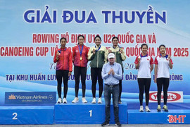 VĐV Hà Tĩnh giành 5 huy chương tại Giải Đua thuyền Rowing U19 và U23 quốc gia