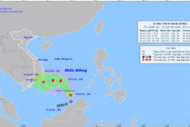 Áp thấp nhiệt đới cách quần đảo Trường Sa khoảng 350 km 