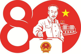 Mẫu biểu trưng chính thức kỷ niệm 80 năm Ngày Tổng tuyển cử đầu tiên