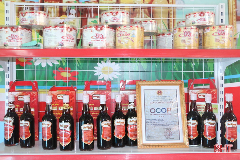 Ấn tượng gian hàng trưng bày sản phẩm nông nghiệp chào mừng Đại hội Đảng của huyện miền núi Hà Tĩnh