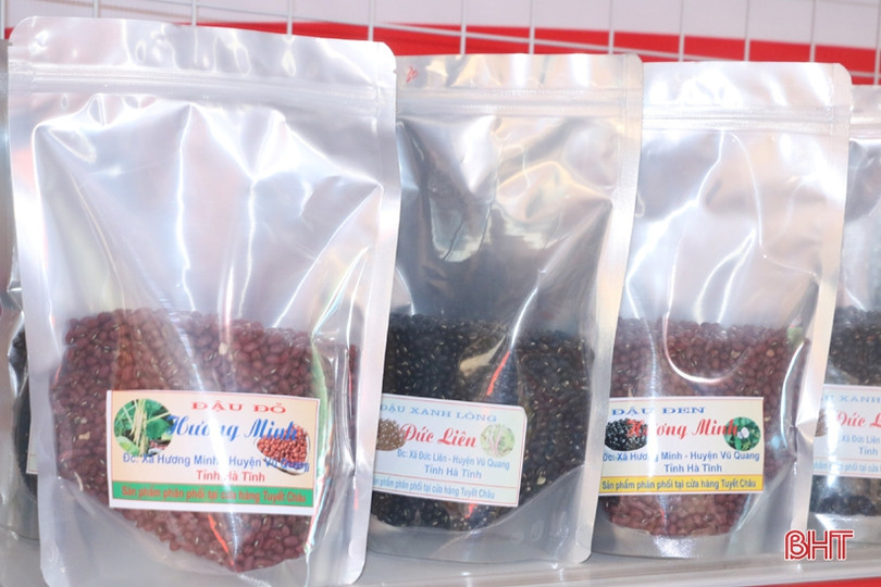 Ấn tượng gian hàng trưng bày sản phẩm nông nghiệp chào mừng Đại hội Đảng của huyện miền núi Hà Tĩnh