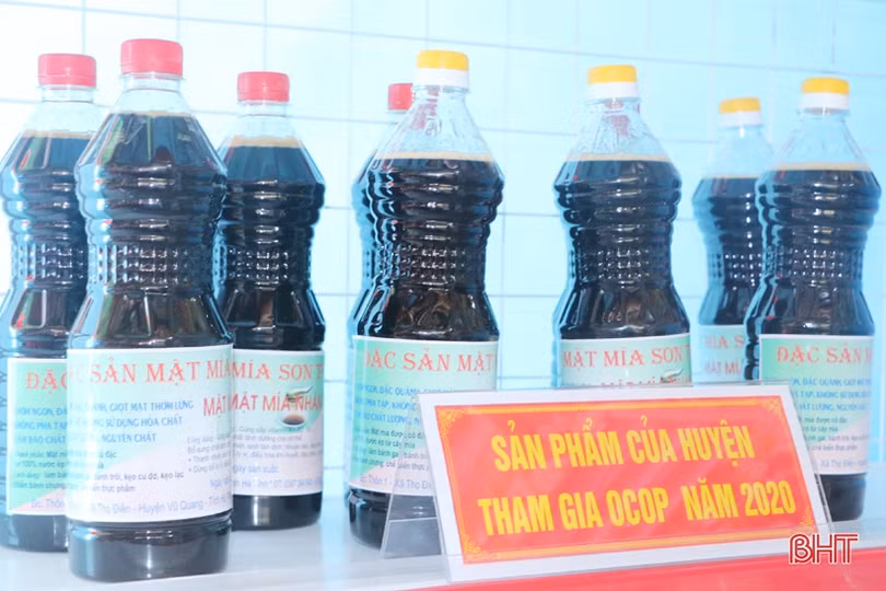 Ấn tượng gian hàng trưng bày sản phẩm nông nghiệp chào mừng Đại hội Đảng của huyện miền núi Hà Tĩnh