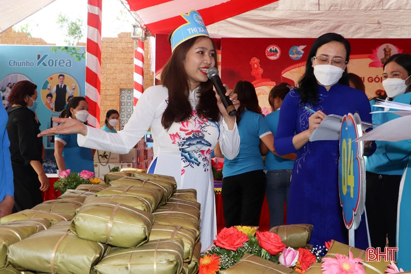 Đẹp mắt những sản phẩm thi gói bánh chưng dâng Quốc Tổ Hùng Vương