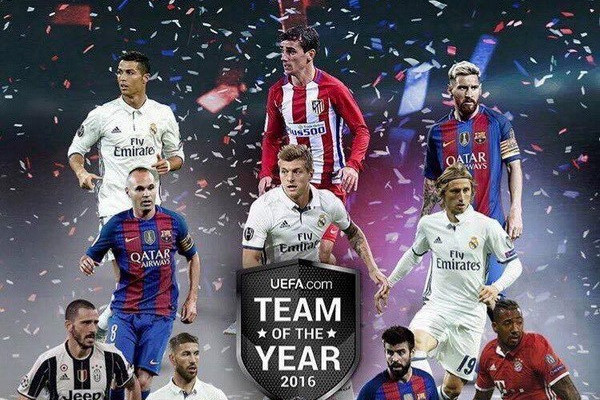 UEFA chính thức công bố đội hình xuất sắc nhất năm 2016 ảnh 3 uefa chinh thuc cong bo doi hinh xuat sac nhat nam 2016