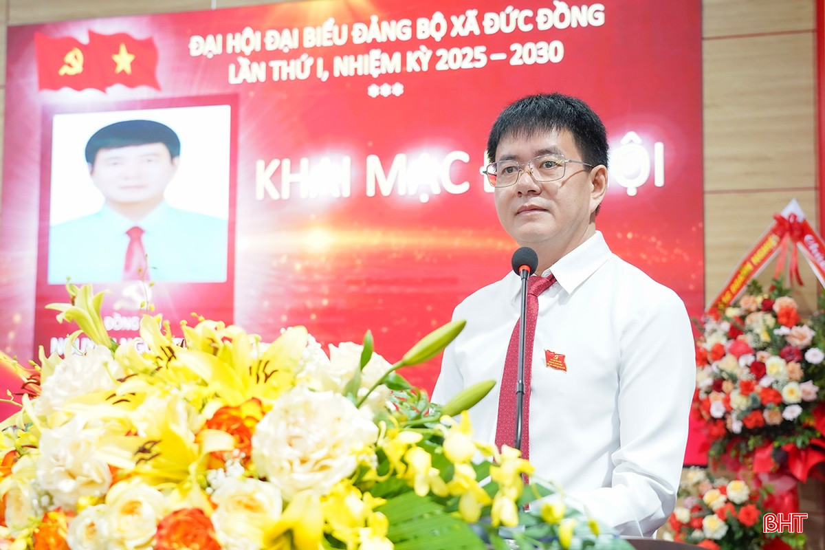 Đồng chí Nguyễn Ngọc Tuấn - Bí thư Đảng ủy, Chủ tịch HĐND xã khai mạc đại hội. bqbht_br_d3.jpg