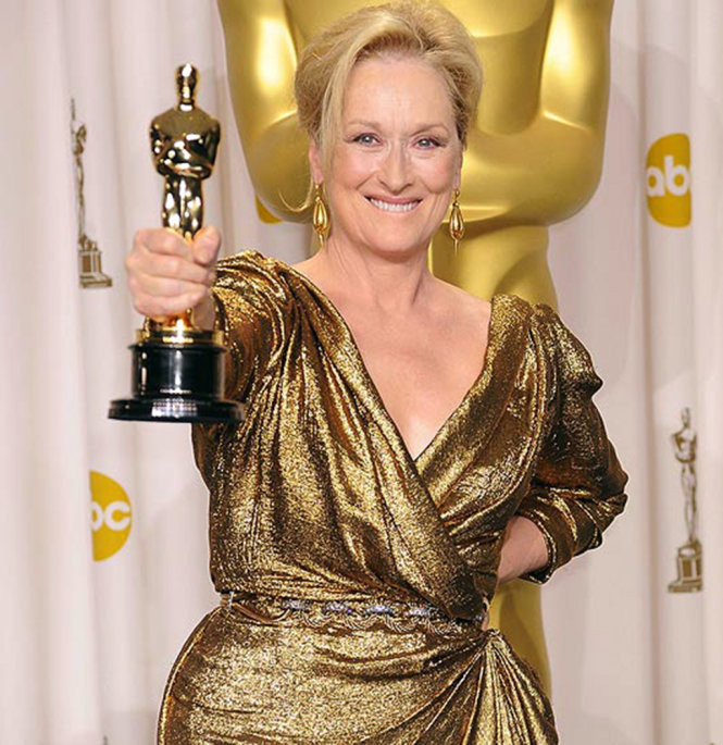 Meryl Streep với tượng vàng Oscar thứ ba - Ảnh: ABC 10 nu minh tinh noi tieng nhat hollywood