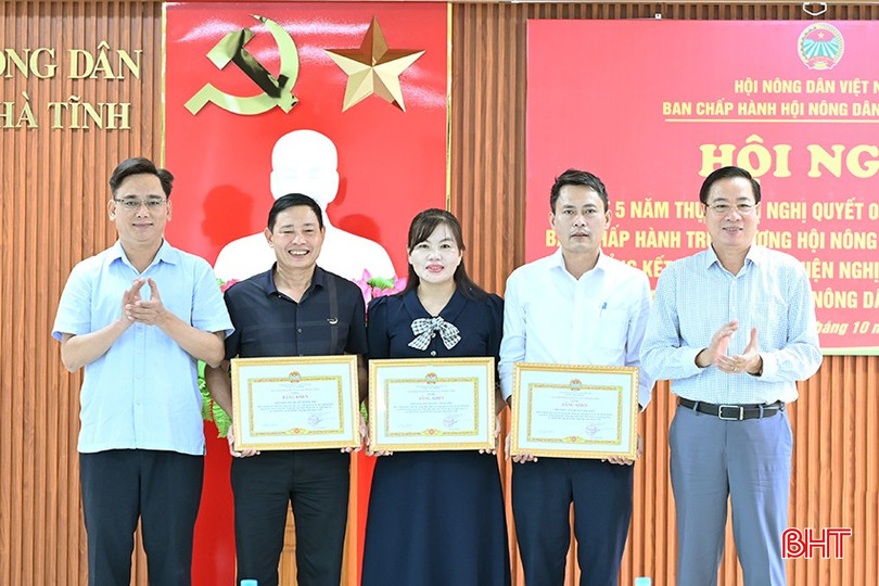 Lãnh đạo Ban Dân vận Tỉnh ủy và Hội Nông dân tỉnh trao bằng khen cho các tập thể cấp huyện... 7-6829.jpg