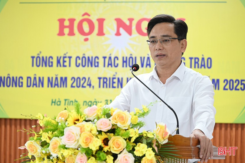 Chủ tịch Hội Nông dân tỉnh Ngô Văn Huỳnh phát biểu kết luận hội nghị. bqbht_br_10.jpg