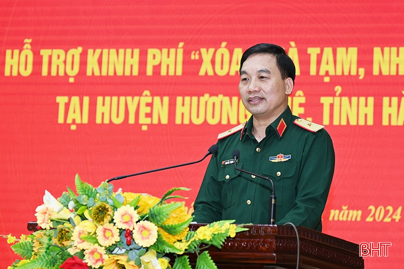 Thiếu tướng Nguyễn Trọng Thiện – Phó Chủ nhiệm Tổng cục Hậu cần phát biểu tại chương trình. bqbht_br_6.jpg