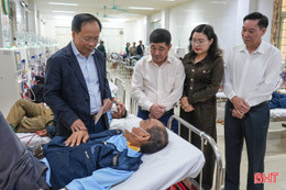 Bí thư Tỉnh uỷ và Chủ tịch Hội Người cao tuổi Việt Nam chúc tết bệnh nhân nặng, đối tượng bảo trợ xã hội