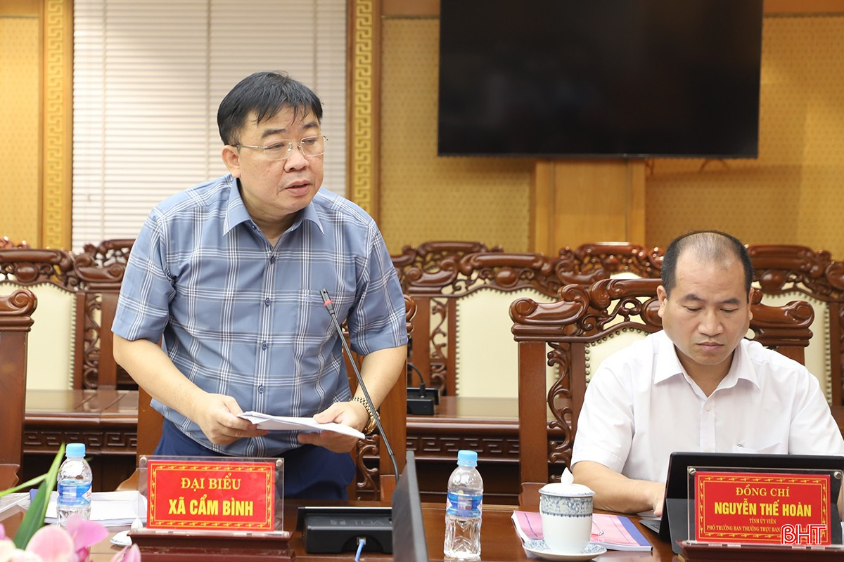 Bí thư Đảng ủy xã Cẩm Bình Trần Hậu Tuấn báo cáo công tác chuẩn bị đại hội. bqbht_br_1.jpg