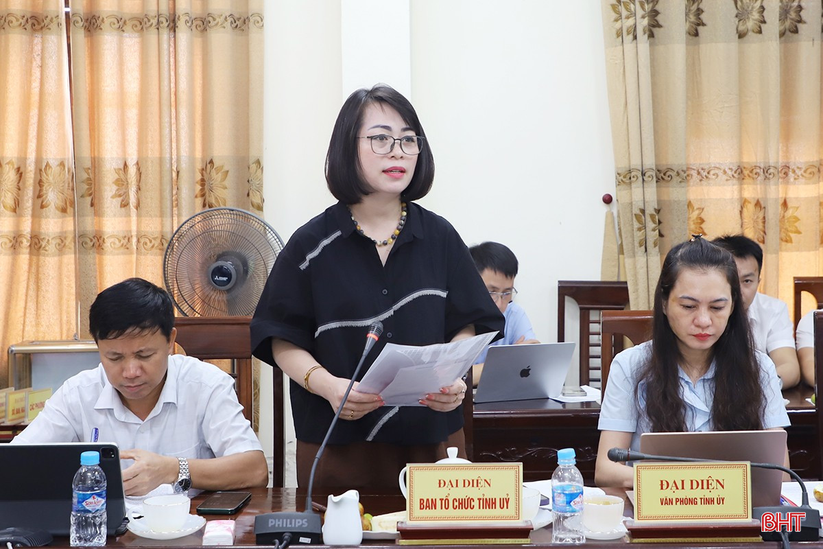 Phó trưởng Ban Tổ chức Tỉnh ủy Phan Thị Tố Hoa góp ý về các nhiệm vụ công tác xây dựng đảng trong nhiệm kỳ mới. bqbht_br_1.jpg