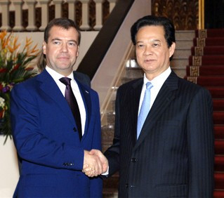 Thủ tướng Nguyễn Tấn Dũng và Tổng thống LB Nga Dmitry Medvedev. Ảnh: Chinhphu.vn