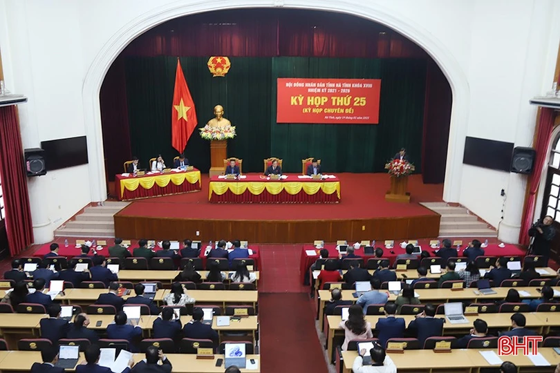 Toàn cảnh Kỳ họp thứ 25, HĐND tỉnh khoá XVIII.