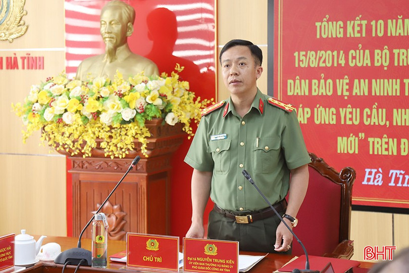 Đại tá Nguyễn Trung Kiên - Phó Giám đốc Công an tỉnh kết luận hội nghị. k-7447-1562.jpg