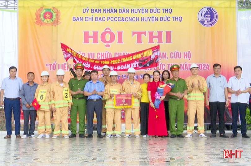Xã Thanh Bình Thịnh nhất hội thi "Tổ liên gia an toàn PCCC" huyện Đức Thọ vào năm 2024. bqbht_br_4.jpg
