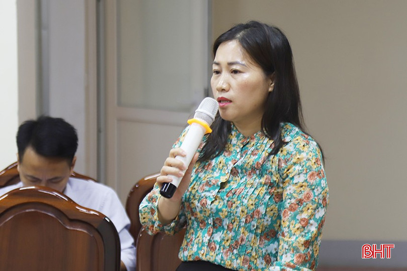 Bà Trần Thị Hải Giang - Trưởng phòng Xây dựng và kiểm tra văn bản QPPL (Sở Tư pháp) làm rõ thêm các nội dung đại biểu quan tâm. bqbht_br_097.jpg