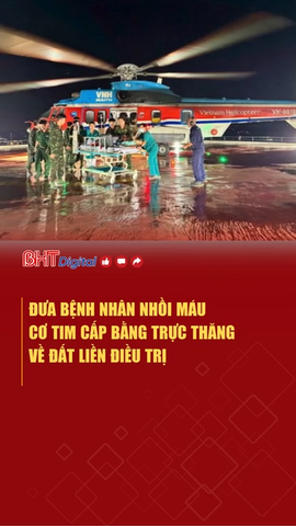 Đưa bệnh nhân nhồi máu cơ tim cấp bằng trực thăng về đất liền điều trị