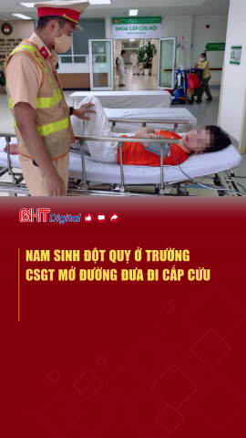 Nam sinh đột quỵ ở trường, CSGT mở đường đưa đi cấp cứu