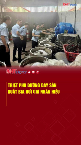 Triệt phá đường dây sản xuất bia hơi giả nhãn hiệu