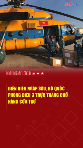 Điện Biên ngập sâu, Bộ Quốc phòng điều 3 trực thăng chở hàng cứu trợ 