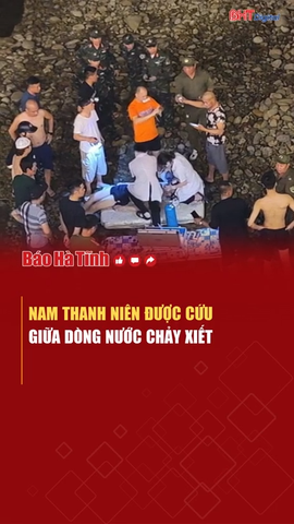 Nam thanh niên được cứu giữa dòng nước chảy xiết
