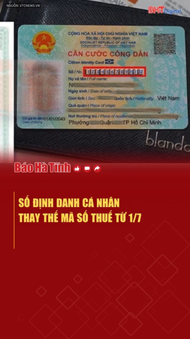 Số định danh cá nhân thay thế mã số thuế từ 1/7