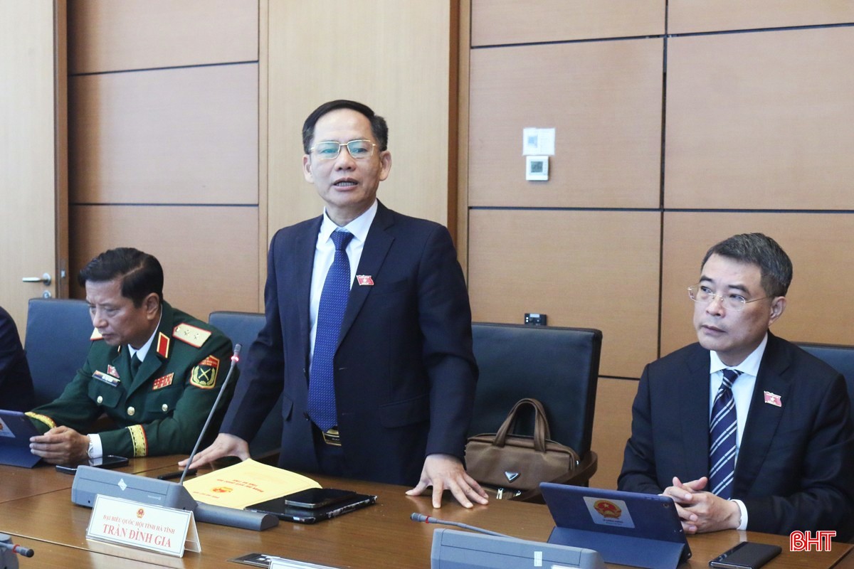 Phó Trưởng đoàn chuyên trách Đoàn ĐBQH tỉnh Trần Đình Gia thể hiện sự đồng tình cao với việc sửa đổi, bổ sung một số điều của Hiến pháp năm 2013. 2trandinhgia.jpg