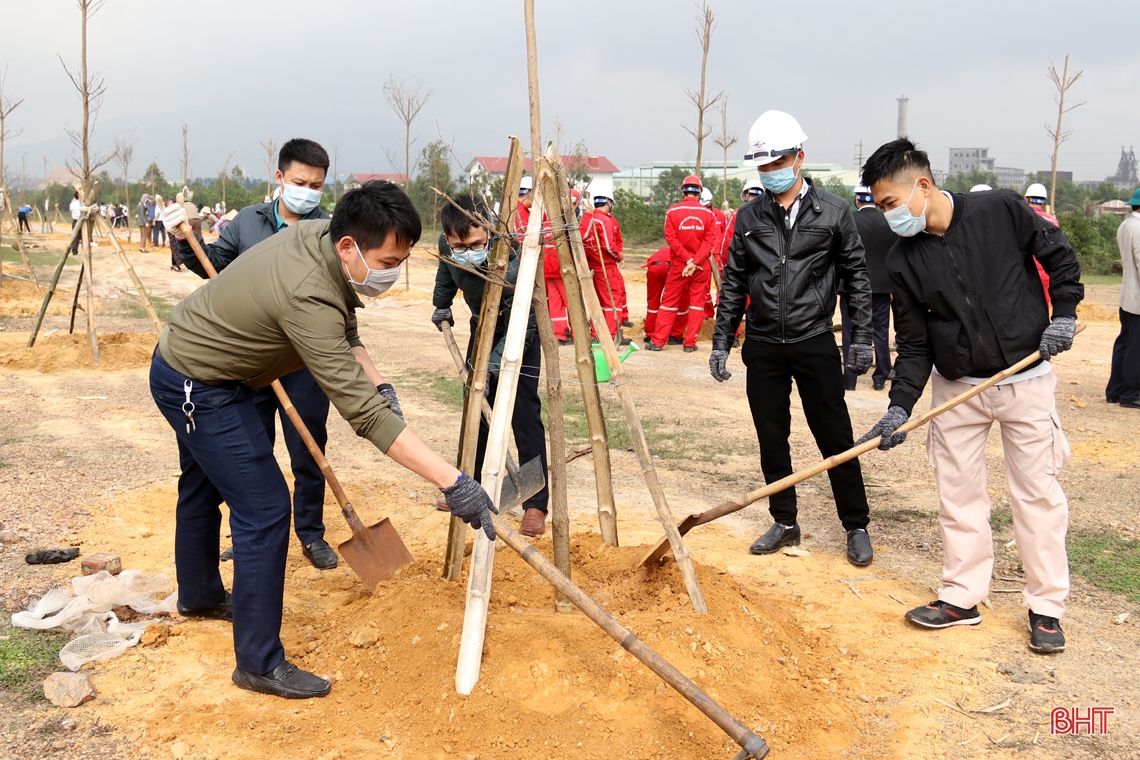 Bí thư Tỉnh ủy Hà Tĩnh tham gia trồng cây tại TX Kỳ Anh