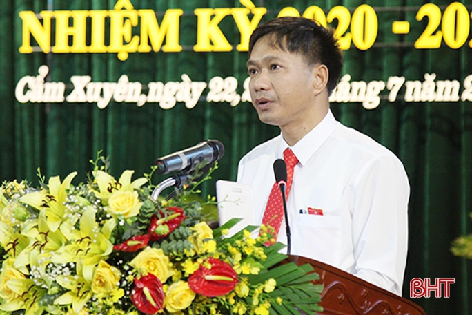 Ông Phạm Đăng Nhật được bầu giữ chức Bí thư Huyện ủy Cẩm Xuyên nhiệm kỳ 2020 - 2025