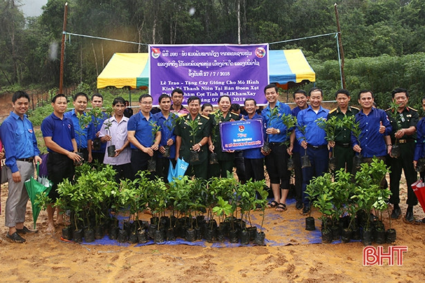 Tuổi trẻ Hà Tĩnh trao tặng 200 gốc cam, bưởi giống cho thanh niên tỉnh Bôlykhămxay