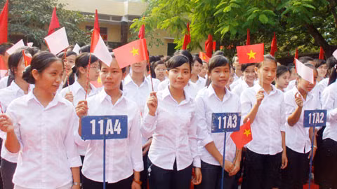 HS Trường THPT chuyên Nguyễn Huệ, Hà Đông, Hà Nội.(Ảnh: Bảo Anh. Ảnh chỉ có tính minh họa)