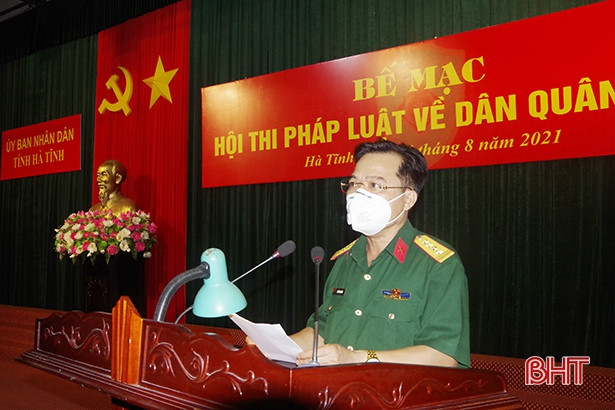 LLVT Thạch Hà giành giải nhất toàn đoàn Hội thi Pháp luật về dân quân tự vệ năm 2021