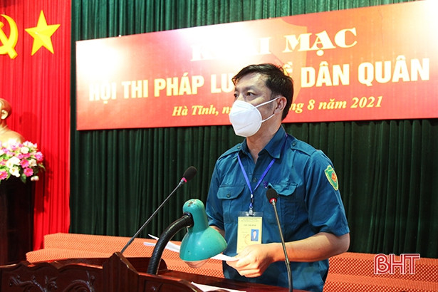 52 thí sinh tham dự Hội thi Pháp luật về dân quân tự vệ năm 2021