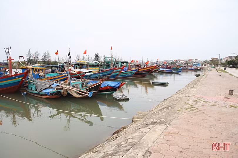 Bờ kè khu neo đậu tránh trú bão ở Hà Tĩnh sụt lún nghiêm trọng