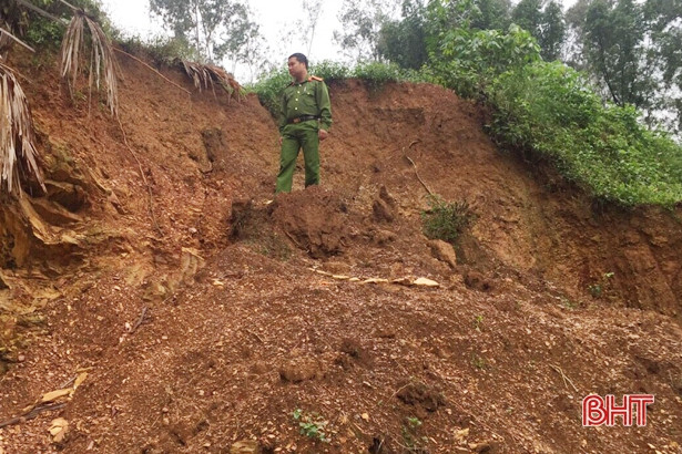 Người dân Vũ Quang tỉa cây, gia cố chuồng trại ứng phó với bão số 13