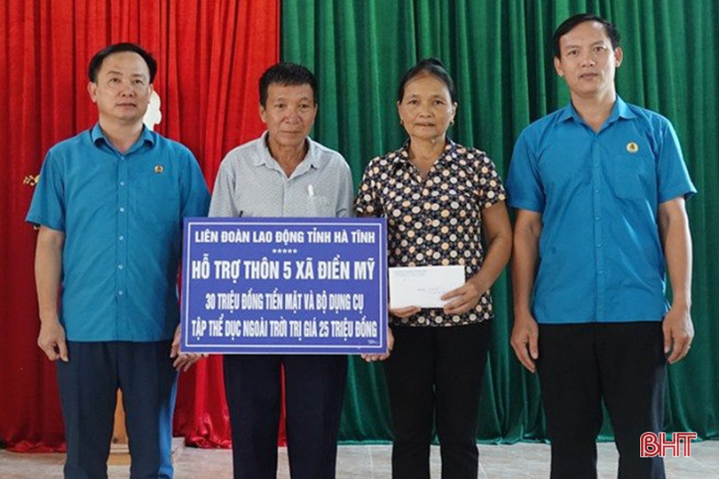 Cán bộ, đoàn viên chung sức hỗ trợ xã Điền Mỹ xây dựng nông thôn mới