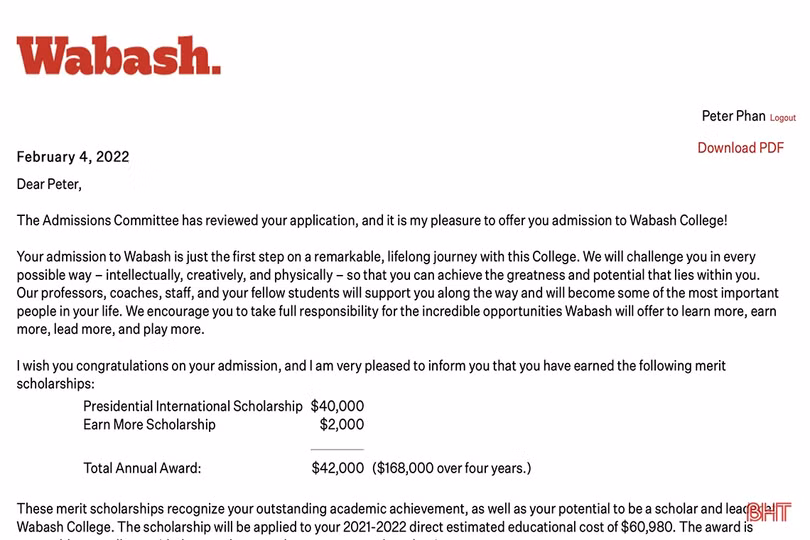 Nam sinh Hà Tĩnh vượt khó, giành 4 suất học bổng từ Mỹ