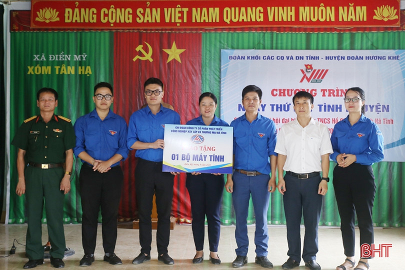 Cán bộ, đoàn viên chung sức hỗ trợ xã Điền Mỹ xây dựng nông thôn mới
