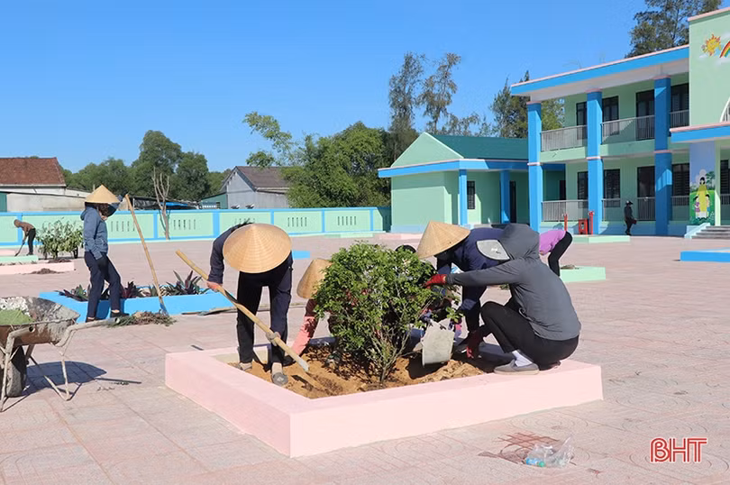 Các trường học ở Hà Tĩnh chuẩn bị cơ sở vật chất đón năm học mới