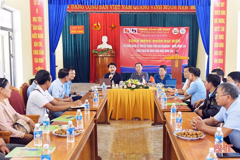 Đoàn công tác tỉnh Bôlykhămxay tham quan, học tập kinh nghiệm chăn nuôi hươu sao ở Hà Tĩnh