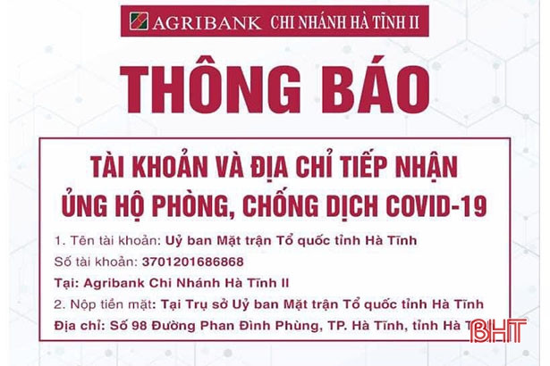 Agribank Hà Tĩnh II tặng quà, động viên lực lượng y tế chống dịch Covid-19