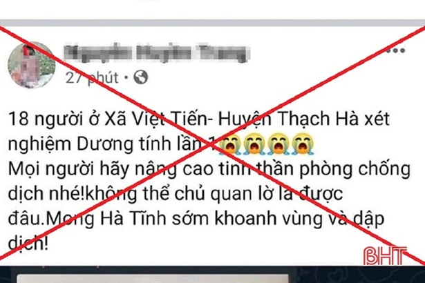 Hà Tĩnh: Phạt 5 triệu đồng chủ tài khoản Facebook thông tin sai sự thật về Covid-19