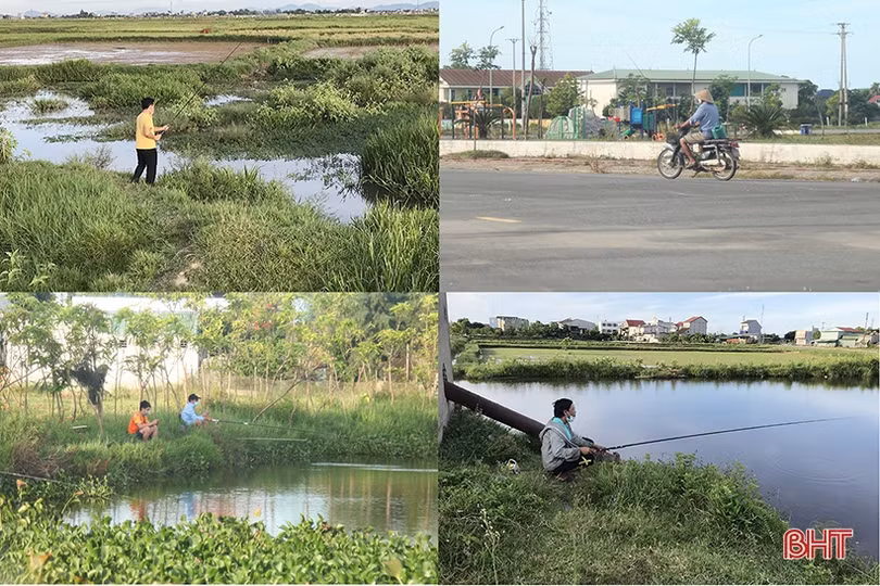 Một bộ phận người dân TP Hà Tĩnh vẫn ra khỏi nhà... câu cá, thể dục